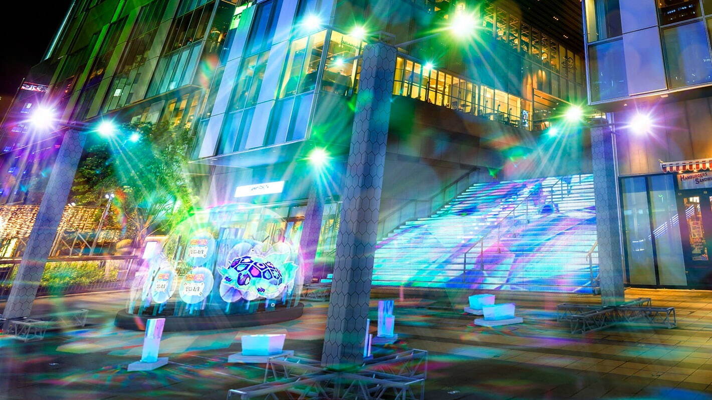 伝説のポケモン「テラパゴス」が出現するイルミネーションが渋谷で、幻想的な光＆歴代御三家のホログラム｜写真1