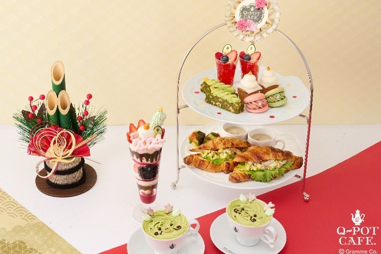 パフェ｜Q-pot CAFE.正月限定アフタヌーンティー、“まるで鏡餅”スイーツや「辰」モチーフのドリンク