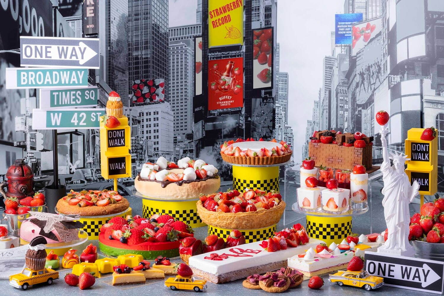 チョコレートビュッフェ｜ヒルトン大阪のいちごスイーツビュッフェ、NYの街をイメージした多彩なストロベリースイーツ