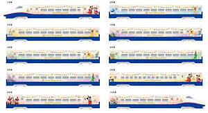 ミッキーマウスや仲間たちを描いた東北新幹線特別車両、東京ディズニーリゾート40周年記念で運行｜写真1