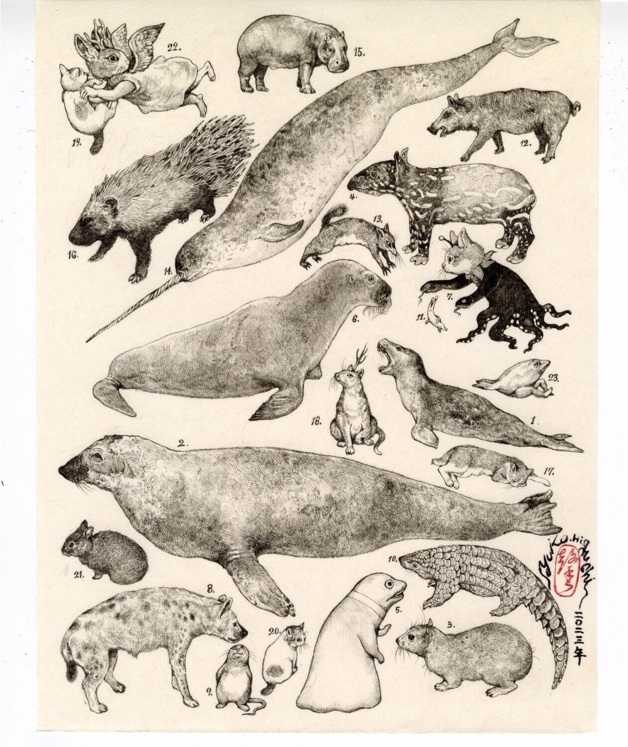 美品　大哺乳類展3 告知ポスター　カラー版 特別展「大哺乳類展3」国立科学博物館で、陸・海の生物剝製標本