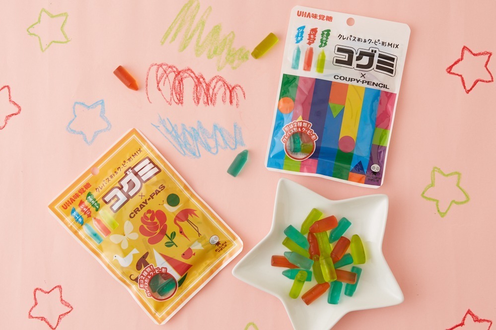 ローソン｜ローソン×サクラクレパス「クレパス」「クーピーペンシル」モチーフのグミ、いちごやマスカット味