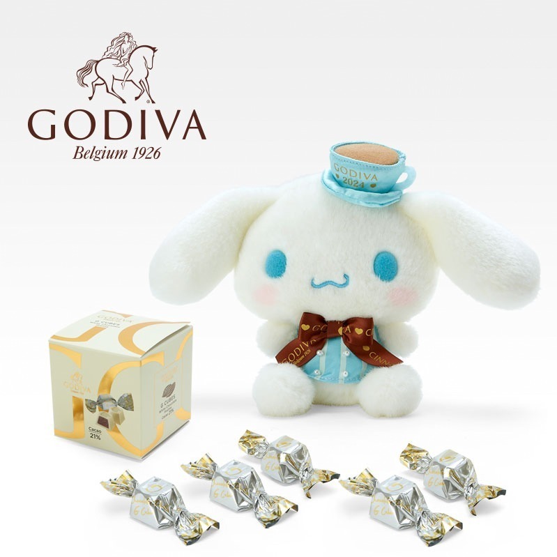 「ドール＆GODIVA 2024 シナモロール」Gキューブ ホワイトチョコレートプラリネ 5粒入 6,600円