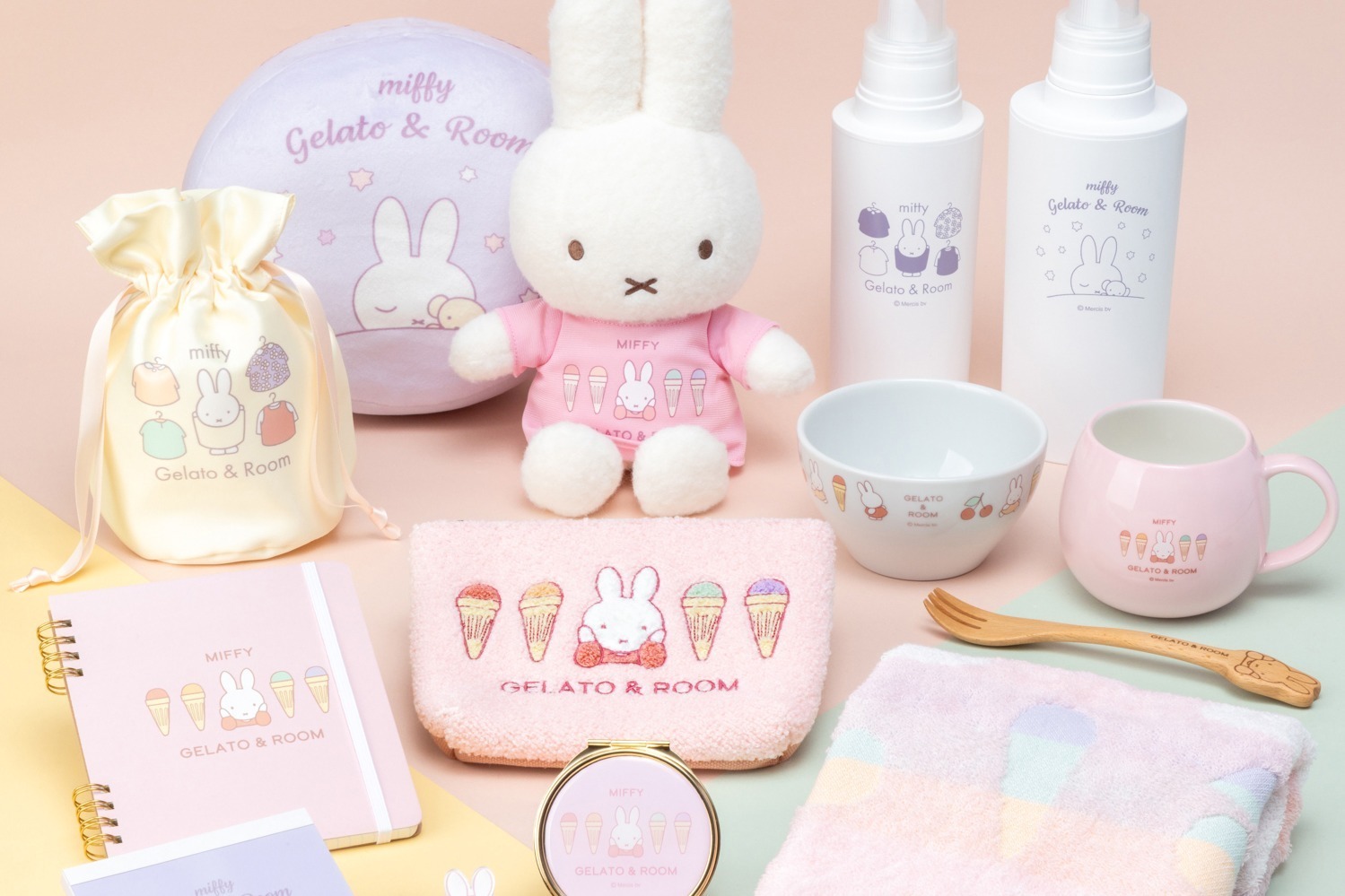 ミッフィー×ロフト“パステルカラー”の限定グッズ、ぬいぐるみ＆おやすみミッフィーのクッションなど