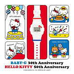 BABY-G×ハローキティのコラボ腕時計、顔が浮かび上がるバックライト＆多彩な表情のバンド｜写真5