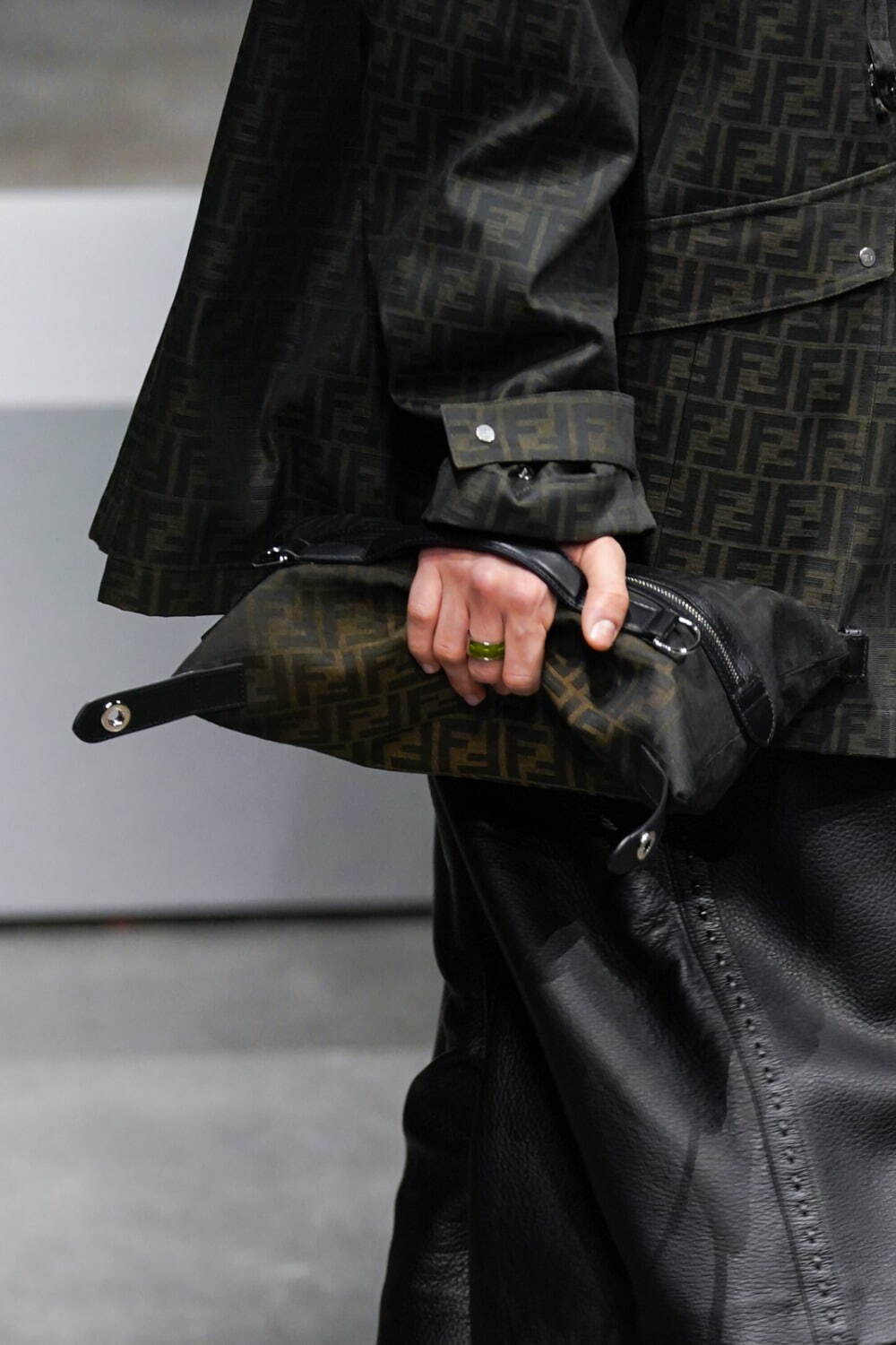FENDI シングルブレストコート ブルー FW24/25 コート ウール グレー | Fendi