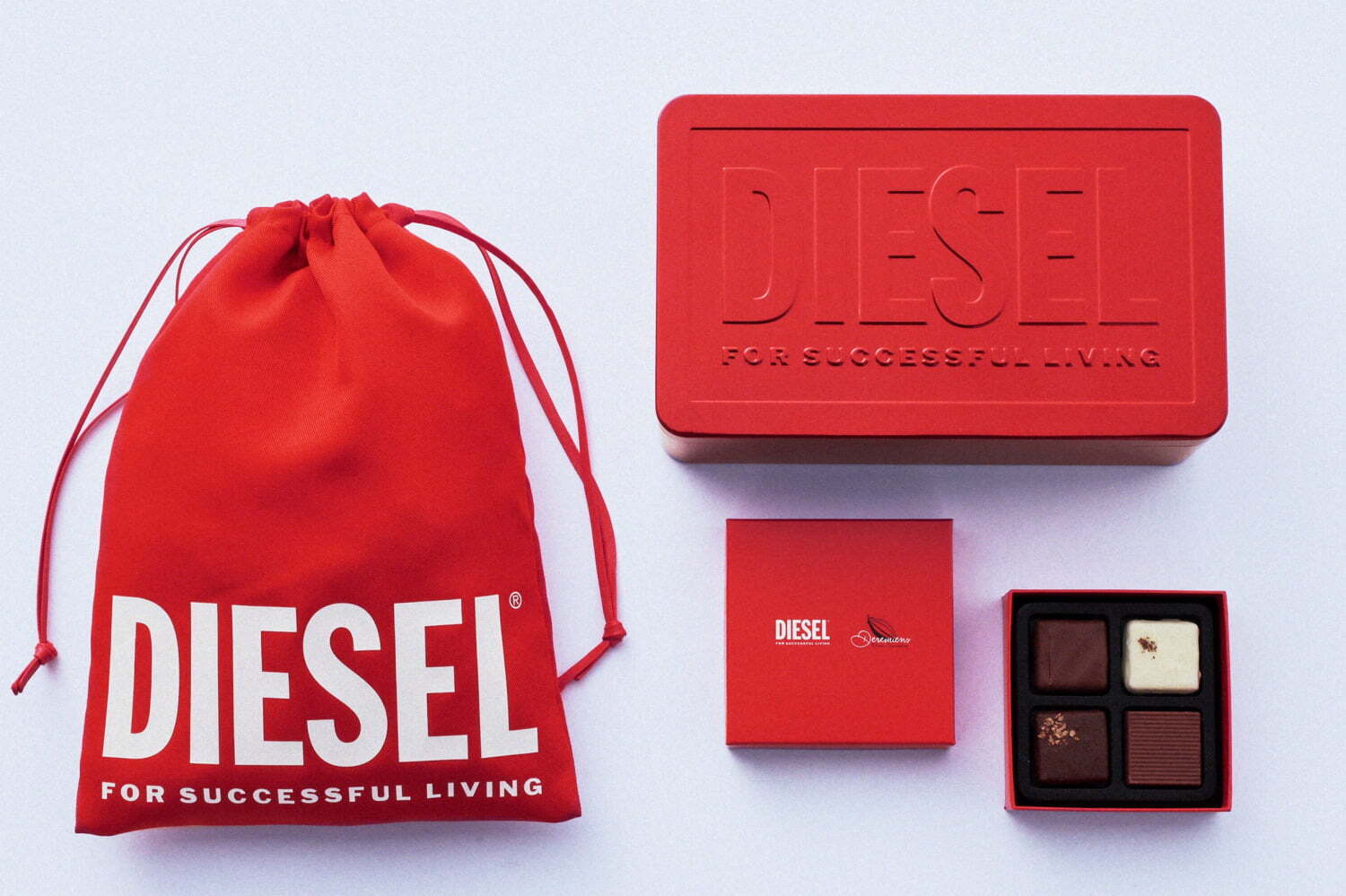 ディーゼル24年バレンタイン、チョコアソート＆ピアスやアンダーウェアなど選べるギフトをセットに