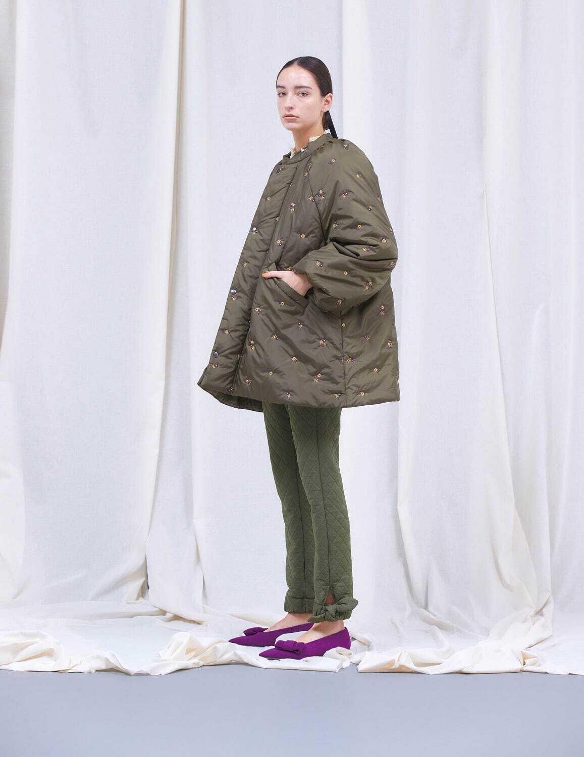 RhodolirioN ロドリリオン 24aw レオパードコート PS1049 レディース】Swallow Frill Tiered Long Sleeve Tee