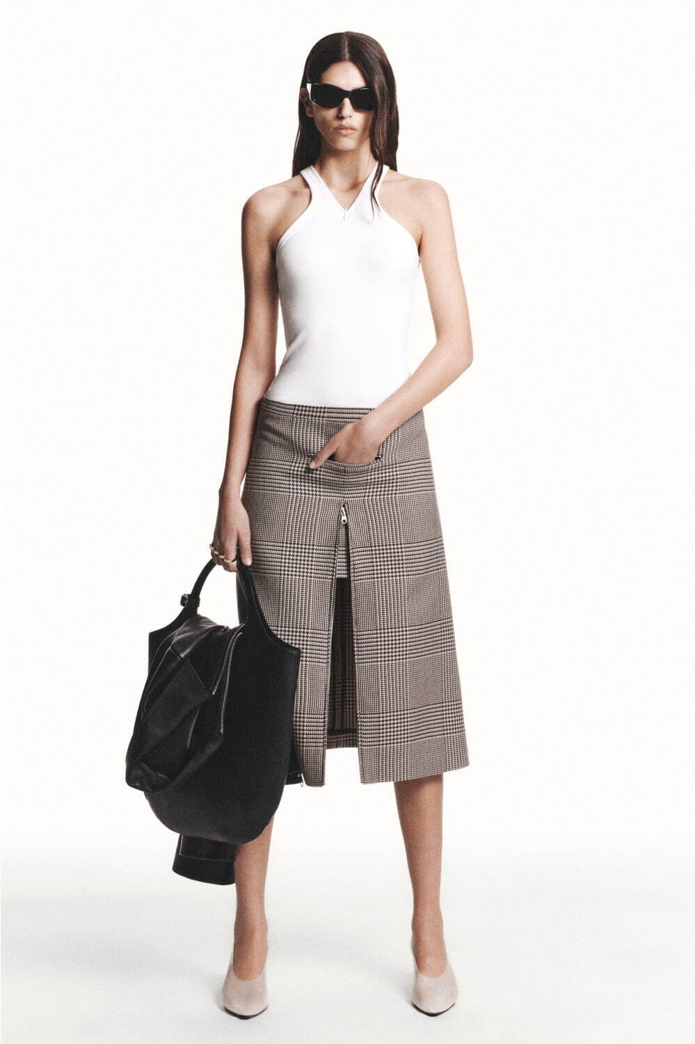 courreges タイトスカート ブラック FW24/25 miniministore タイトスカート レース切り替えスカート黒