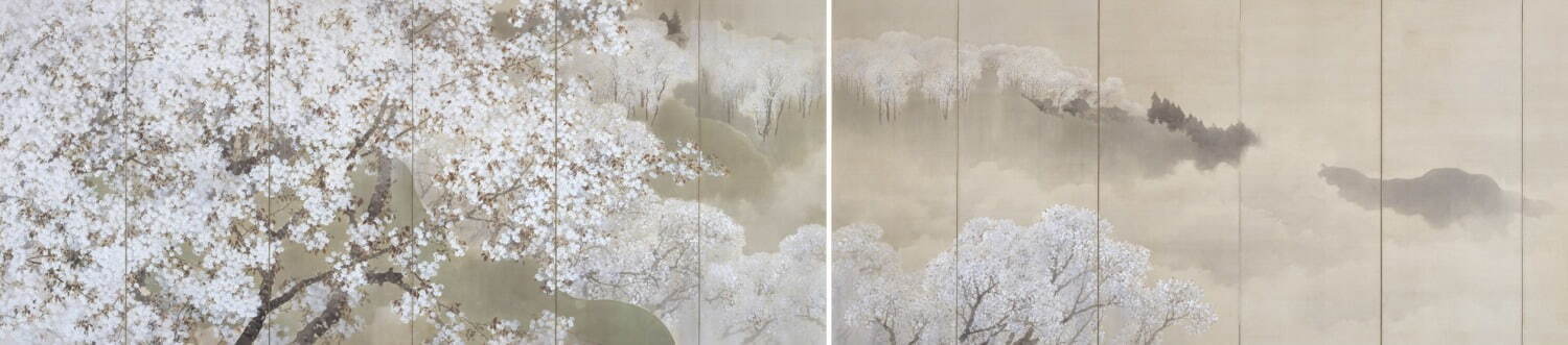 菊池芳文《小雨ふる吉野》1914年[展示期間：2月27日(火)～4ッ月7日(日)]