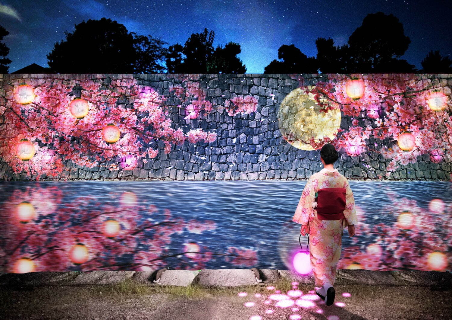 京都・二条城で“アートなお花見”「ネイキッド桜まつり」夜桜ライトアップやデジタルアート、桜スイーツも｜写真4