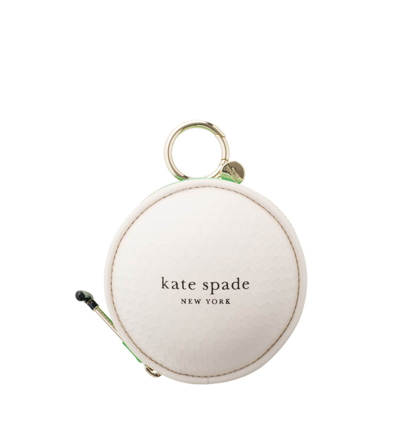 ケイト・スペード“ゴルフボール”の小銭入れやカードケース、淡いモス