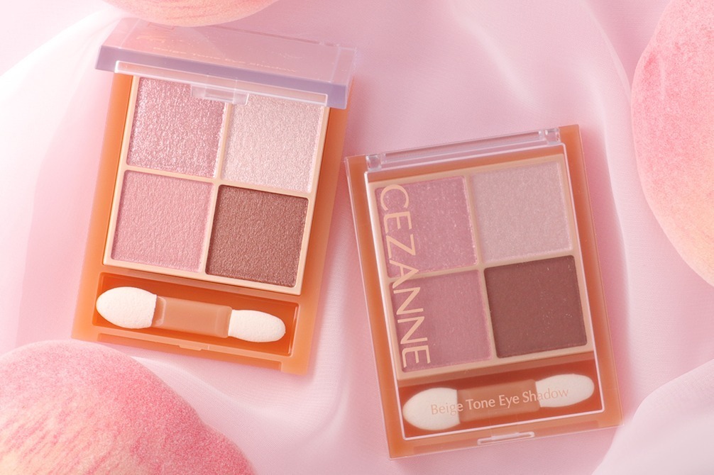 セザンヌ24年春アイメイク、“うぶっぽ白桃ベージュ＆ビスケットブラウン”の新色アイシャドウなど