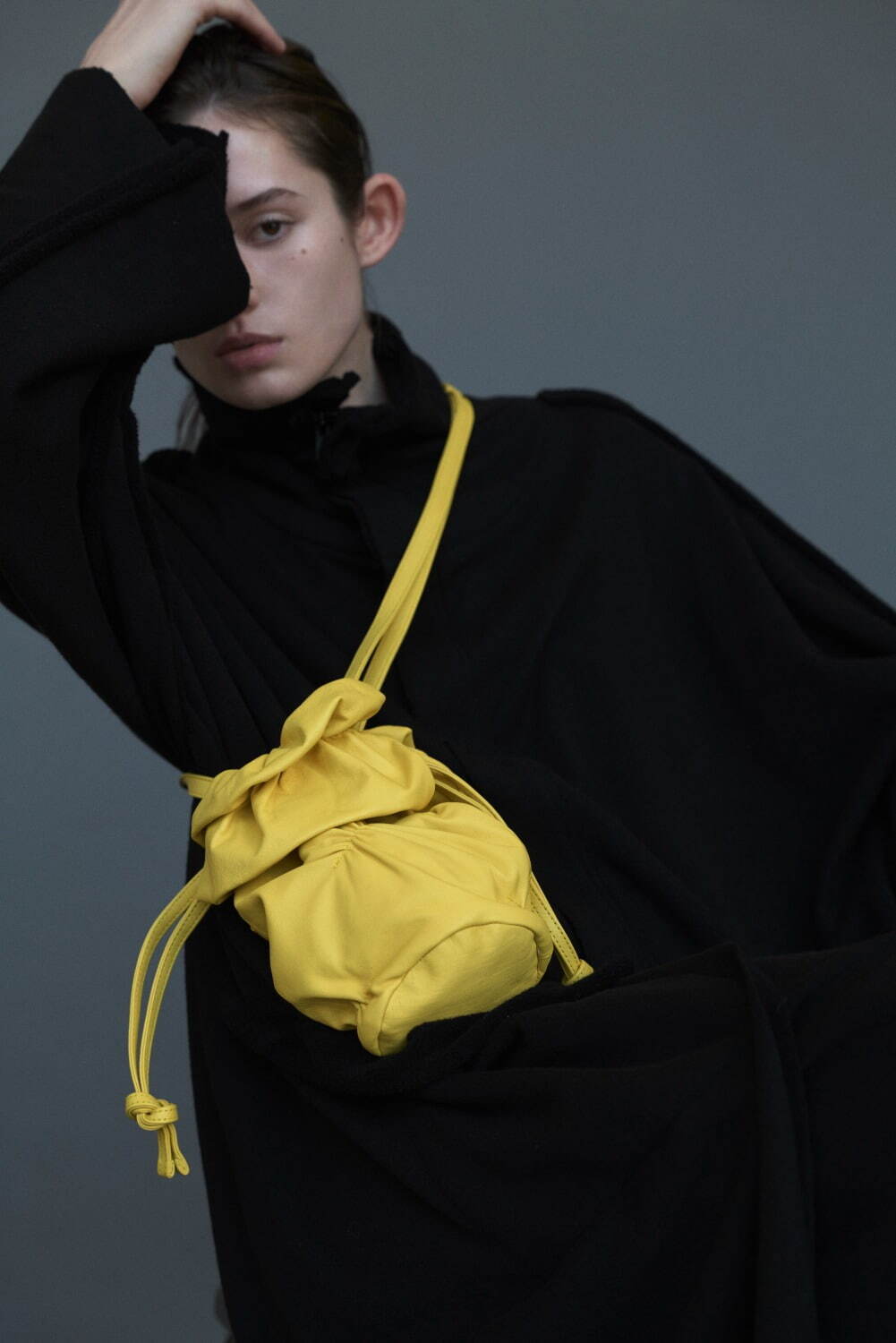 Yohji Yamamoto☆ ANANAS petit ブラック 巾着バッグ 軽い w300_yJM.jpg