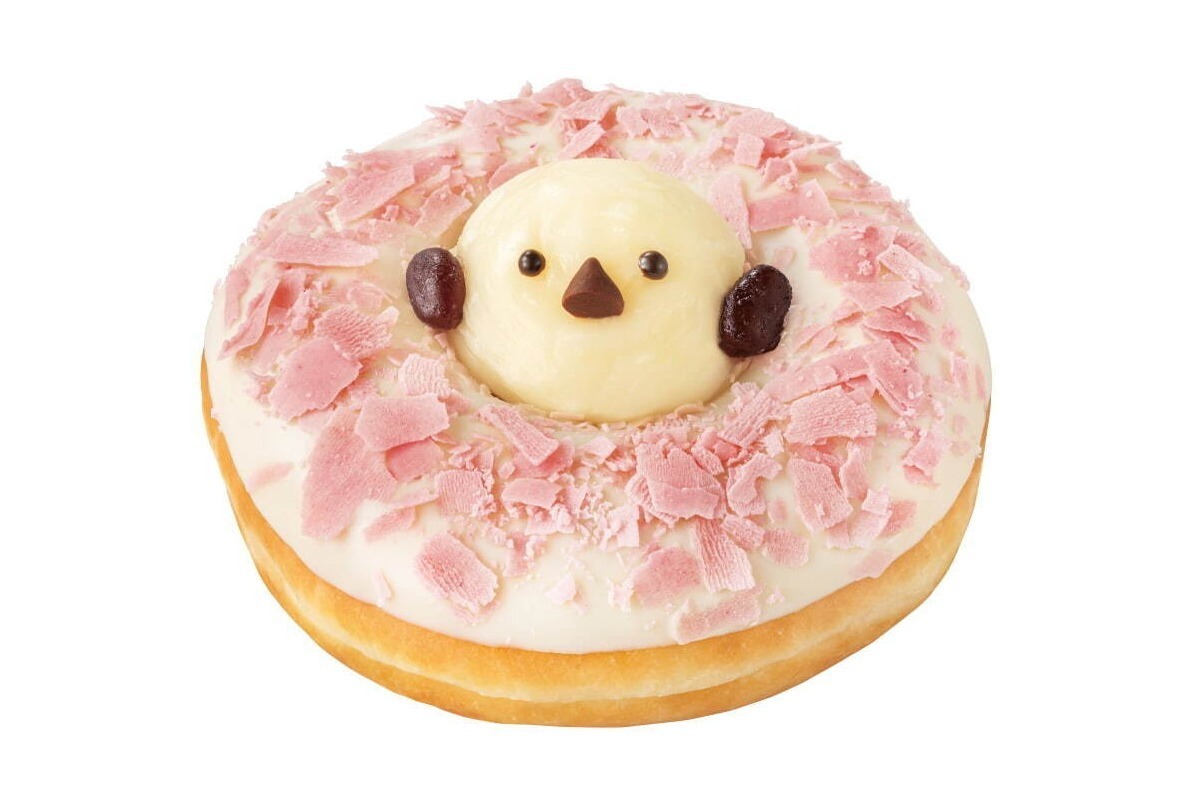 クリスピー・クリーム・ドーナツ北海道限定“雪の妖精”シマエナガのミルキードーナツ、桜色チョコをオン