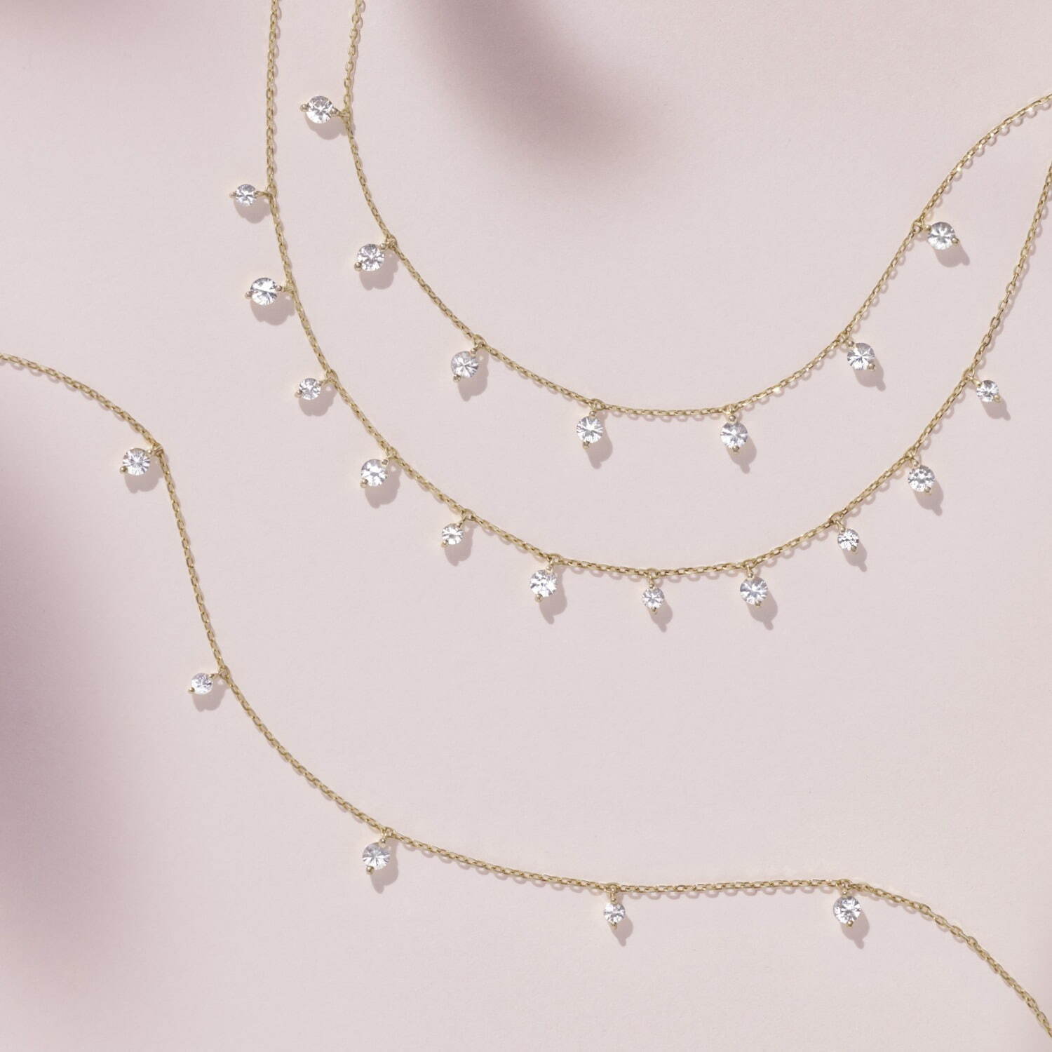 MOON SETTING DIAMOND NECKLACE 0.06ct(2ZN1606)K18 ネックレス