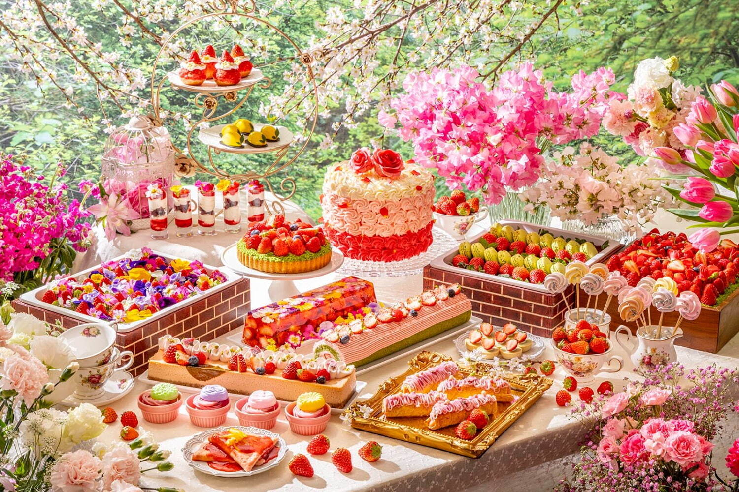 ヒルトン名古屋のいちごスイーツビュッフェ第2弾、“ストロベリー・ガーデン”をテーマに