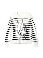 デシグアルのミッキーコレクション、刺繍やワッペン配したパッチワークデニムジャケット＆ストライプTシャツ｜写真4