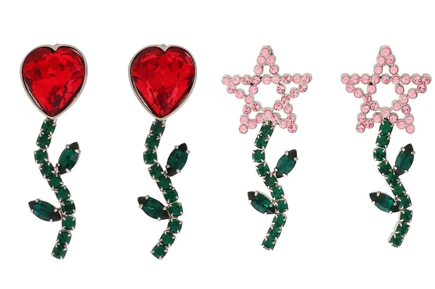 ハートフラワーピアス(HEART FLOWER PIERCE) 17,600円、スターフラワーピアス(STAR FLOWER PIERCE) 17,600円