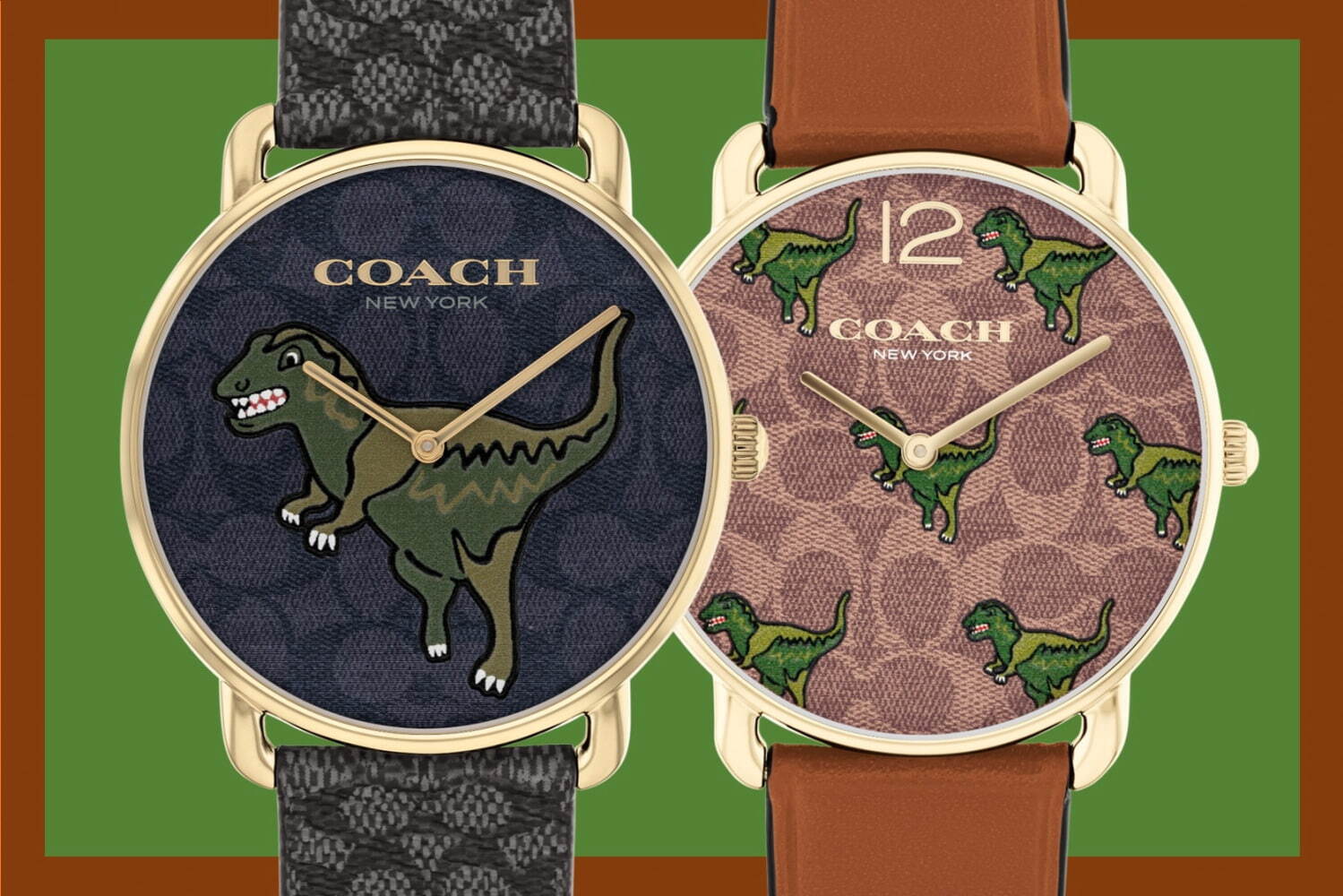 コーチ“恐竜のレキシー”主役の腕時計、ポップな総柄デザインに上品なゴールドケースを合わせて｜写真1