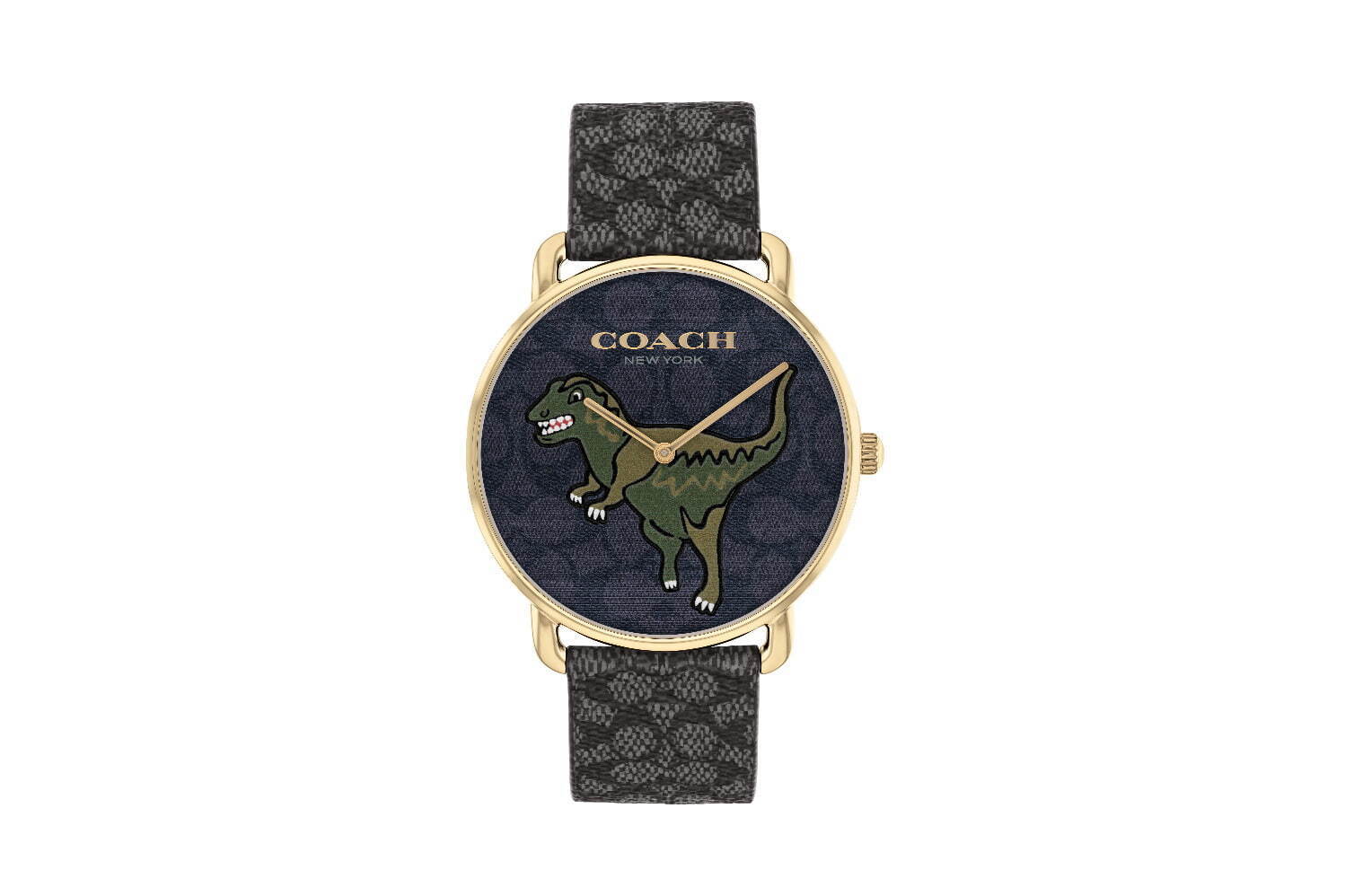 コーチ“恐竜のレキシー”主役の腕時計、ポップな総柄デザインに上品なゴールドケースを合わせて｜写真2