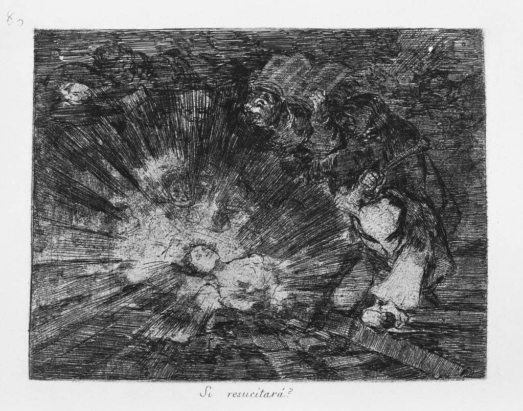 フランシスコ・デ・ゴヤ 「戦争の惨禍」より80番《彼女はよみがえるだろうか？》
1814-15年頃 エッチング、バーニッシャー／紙 国立西洋美術館