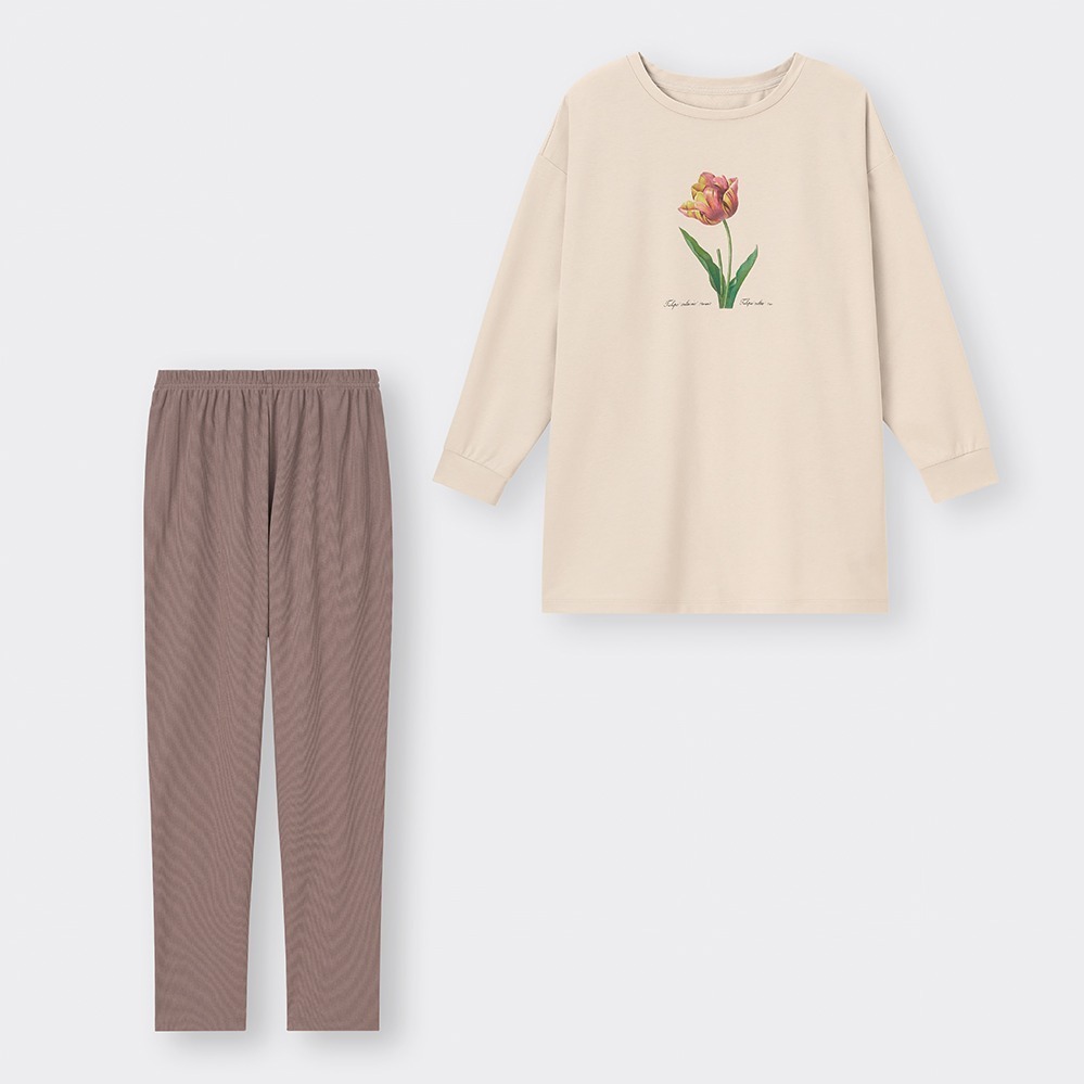 GU×ニューヨークボタニカルガーデンのルームウェア、植物図鑑の