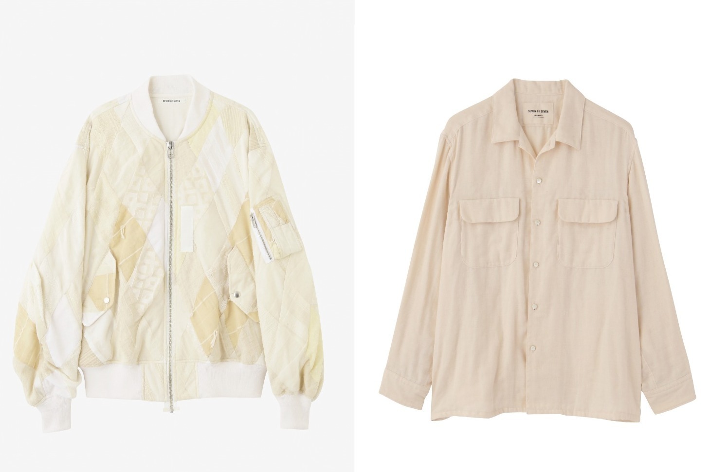 セブンバイセブン24年春夏、8種の生地を用いた“ダイヤ柄”パッチワークブルゾンやガーゼシャツ
