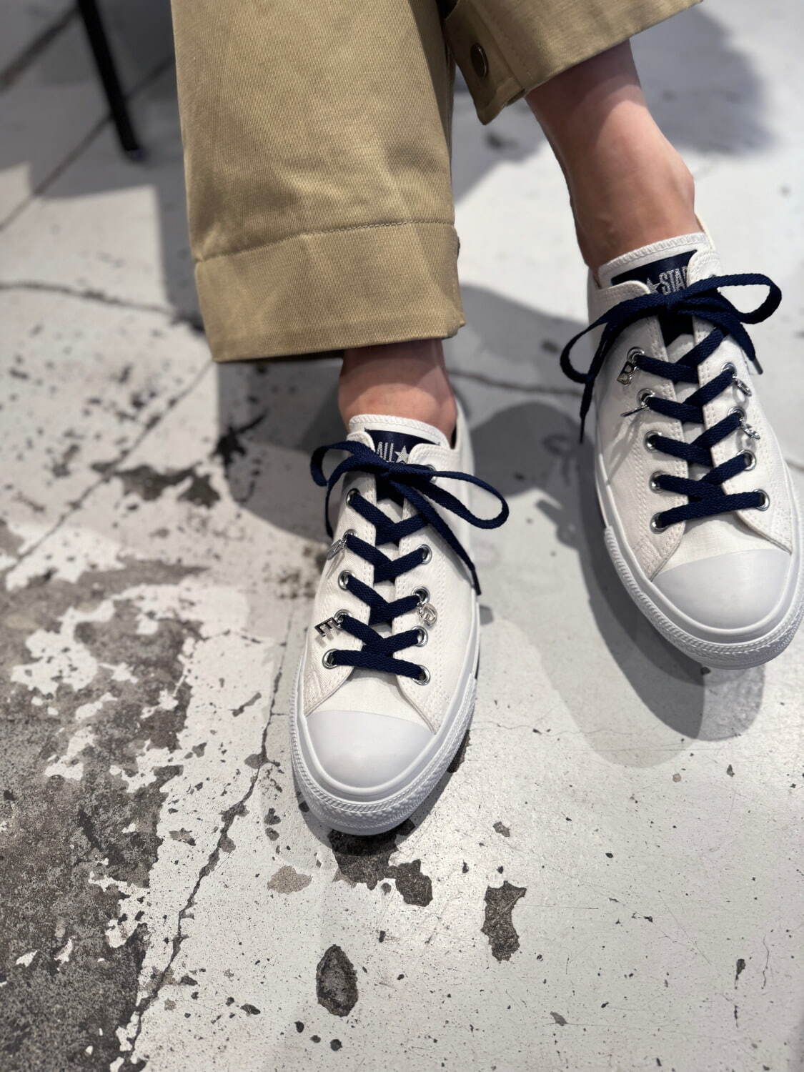 CONVERSE All Star ホワイト　メルローズ コラボ24.5新品 コンバース×メルローズの「オールスター アール」白スニーカー