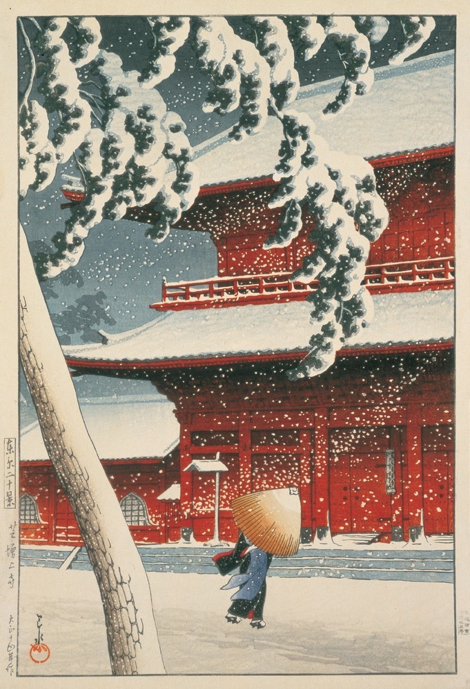 川瀬巴水 《芝増上寺》 「東京二十景」
大正14年(1925年) 渡邊木版美術画舗蔵