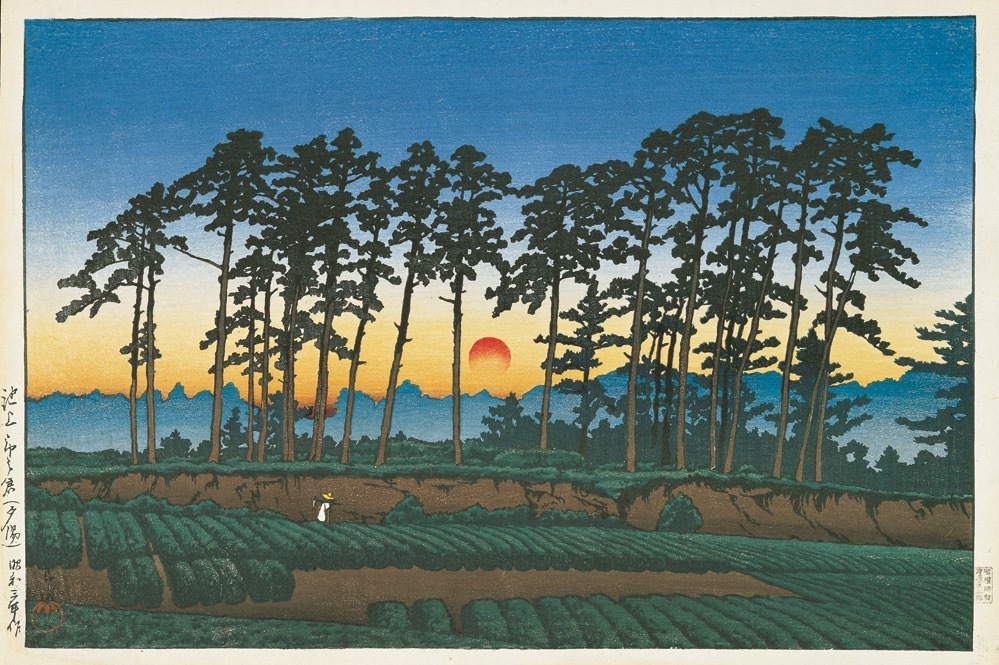 川瀬巴水 《池上市之倉(夕陽)》 「東京二十景」 昭和3年(1928年) 渡邊木版美術画舗蔵
