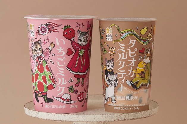 タピオカ｜ローソン×ヒグチユウコ“猫デザイン”ドリンク、描き下ろしイラストの不二家ミルキーやカントリーマアムも