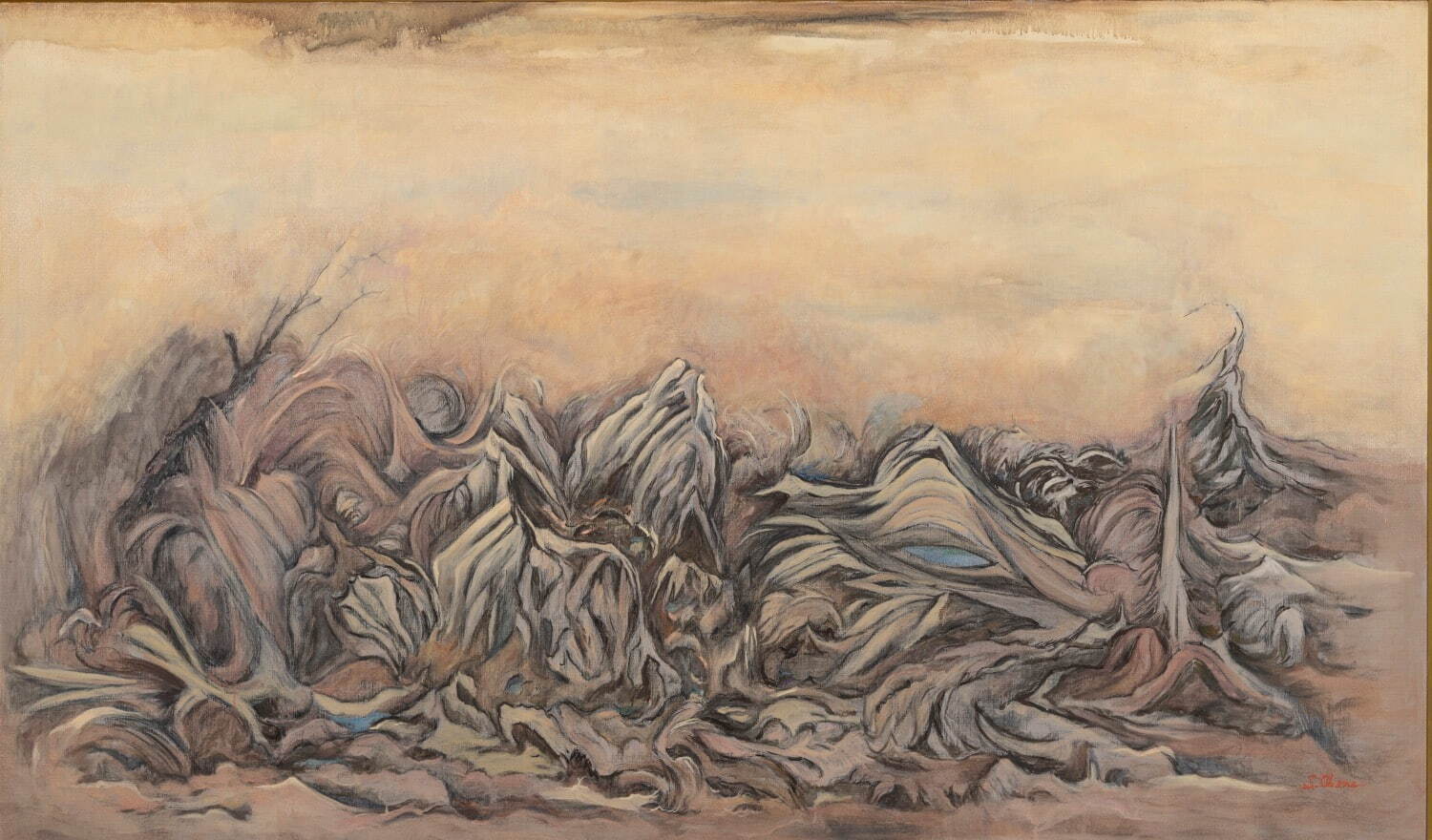 尾花成春 《─筑後川より─朝羽大橋(上側)》 1987年 個人蔵