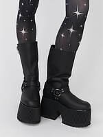 パメオポーズの厚底ブーツ、重厚感ある丸いフォルム＆ウェッジソールで - キャップや三つ編みチャームも｜写真2