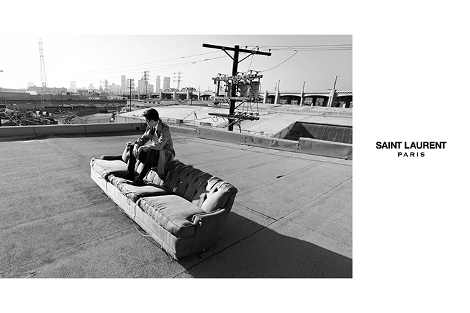 Yves Saint Laurent チェック柄ジャケット 白黒 サンローラン 2014年秋冬メンズビジュアルにホワイトルームの