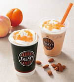 タリーズコーヒー初、アーモンドミルクを使った限定ラテ＆桃と杏のミルクティー｜写真2