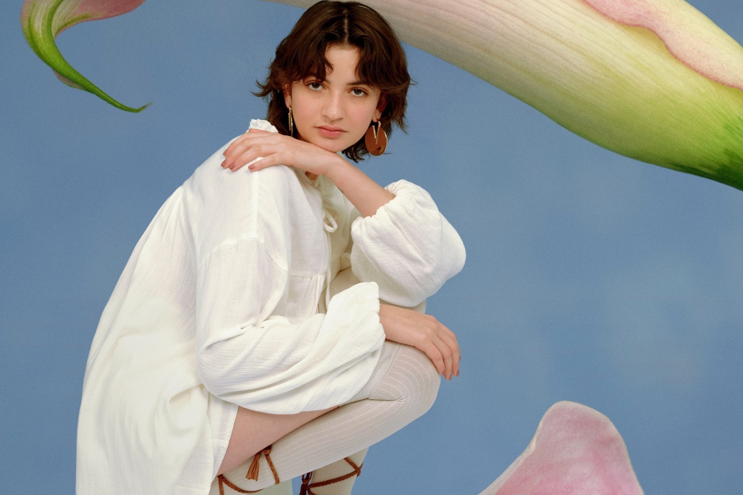 ジェラート ピケ24年春“淡いピンク”の桜ルームウェア、桜舞うニットカーデやふんわりブラウス