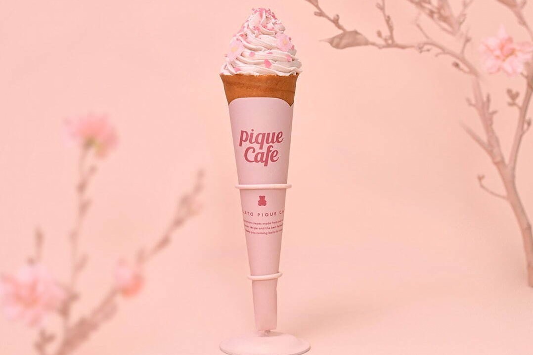 ジェラート ピケ カフェ“満開の桜”着想「さくらクレープ」求肥の桜が咲くベリークリーム×桜餡ホイップ