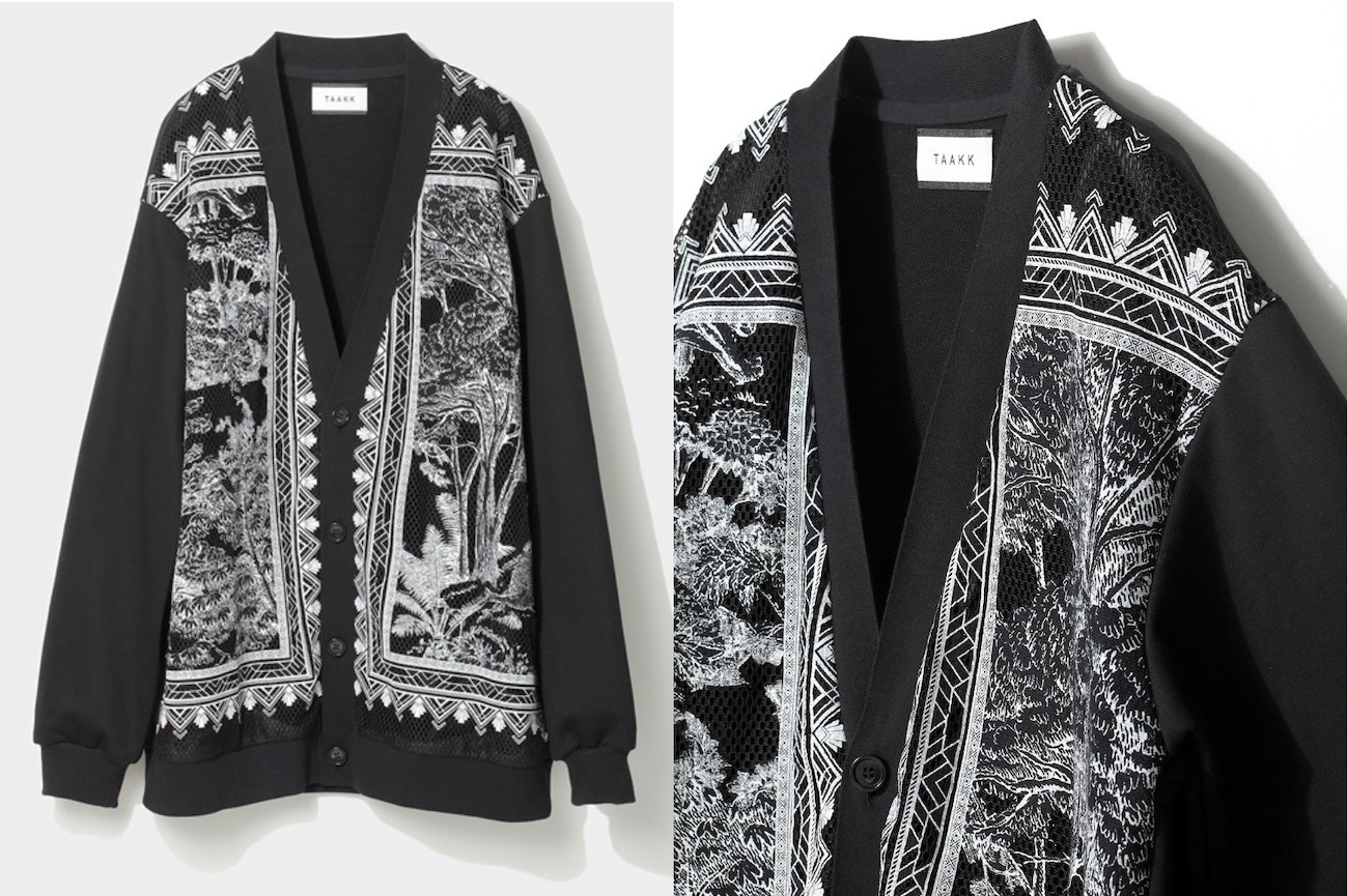 ターク“植物柄メッシュ”のスウェットカーディガン、CSケーススタディ＆グッドウッドとコラボ