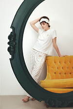 スナイデル ホーム×フェイラーのルームウェア、花柄のパイル生地ワンピやニットカーディガン｜写真8