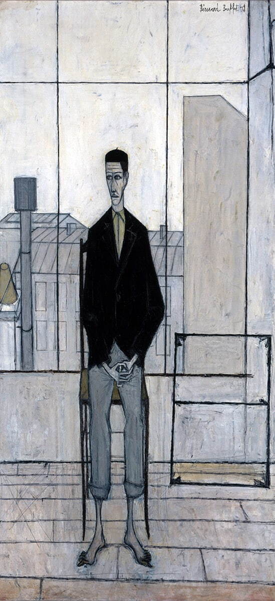 ベルナール・ビュフェ 《アトリエに座る男》 1949年 油彩