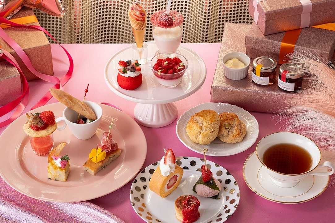 桜アフタヌーンティー｜「ピンクアフタヌーンティー」スイスホテル南海大阪で、“桜＆ベリー”のグラススイーツや苺ロールケーキ