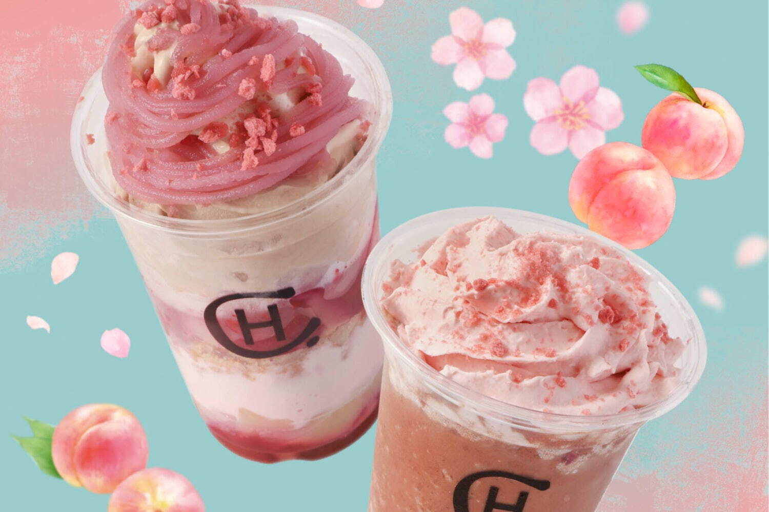 ホテルショコラ「桜と桃のパフェ」