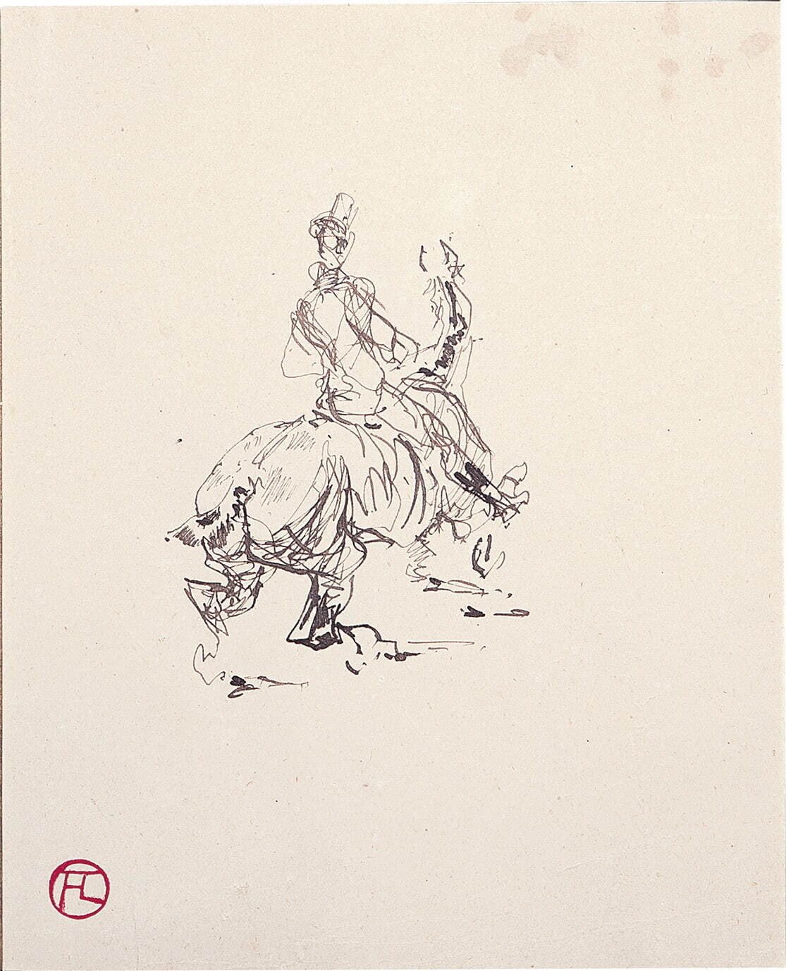 アンリ・ド・トゥールーズ＝ロートレック 《騎手》
1879-81年 ペン、インク／紙 The Firos Collection