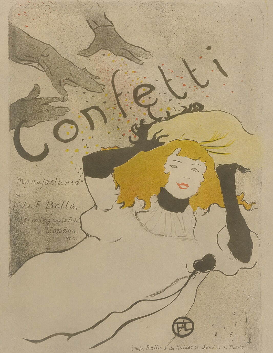 アンリ・ド・トゥールーズ＝ロートレック 《紙吹雪(コンフェッティ)》
1894年 リトグラフ The Firos Collection