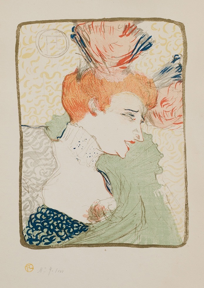 アンリ・ド・トゥールーズ＝ロートレック 《マルセル・ランデール嬢の胸像》 1895年 リトグラフ The Firos Collection