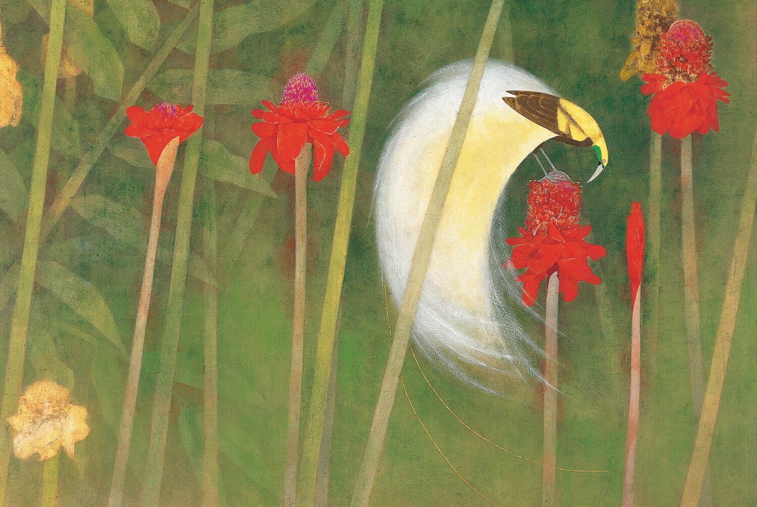 上村松篁 《熱帯花鳥》 昭和38年(1963年) 松伯美術館蔵