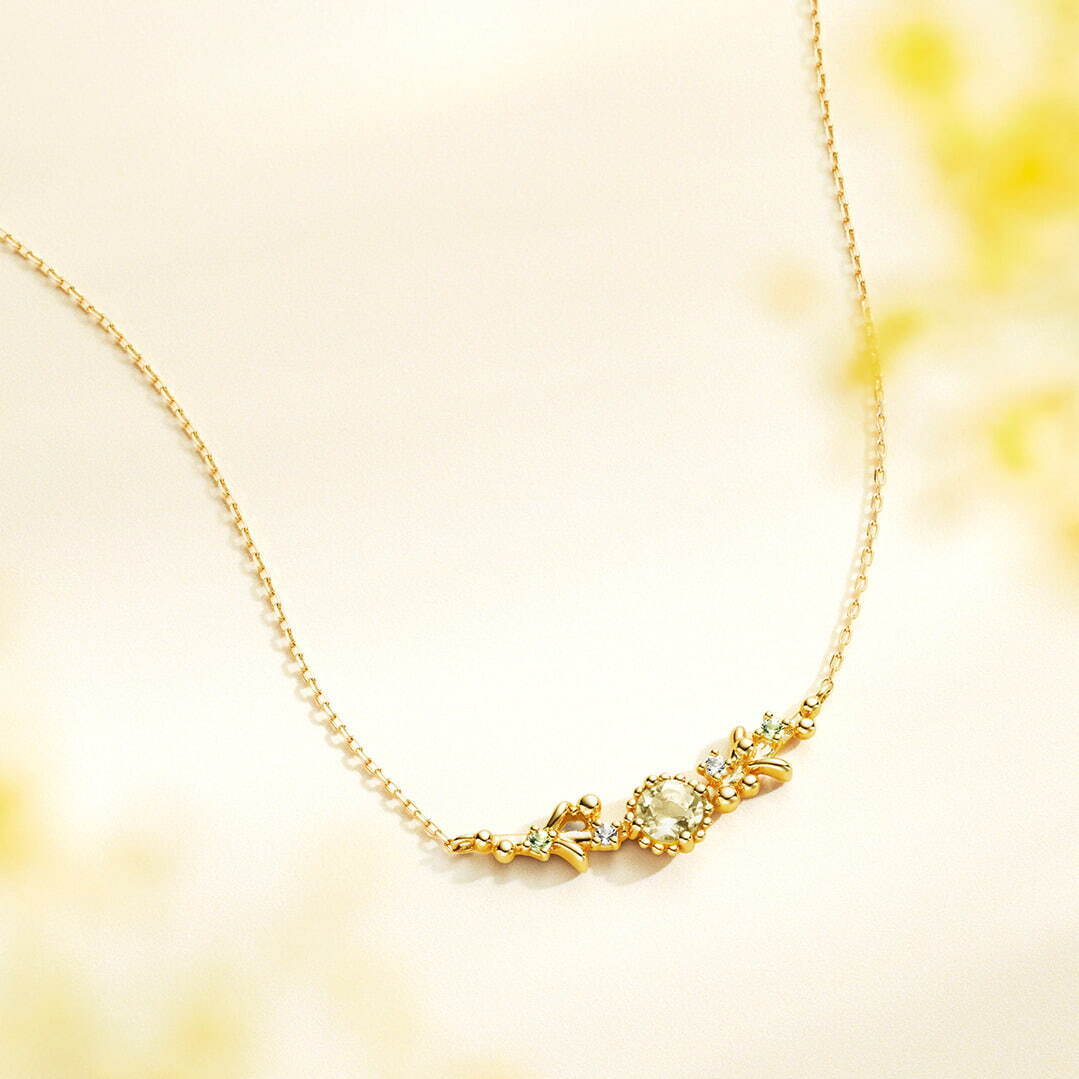 4℃の春ジュエリー、ミモザを表現したレモンクォーツのネックレス＆ライラックの花びら着想ピアスなど｜写真5