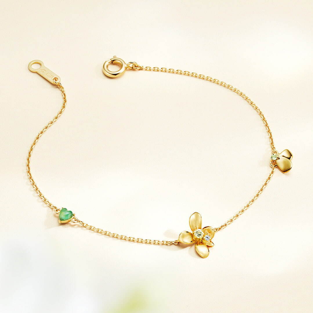 ブレスレット SV(K18YGc) / Quartz / Peridot /chrysoprase / CZ 17,600円