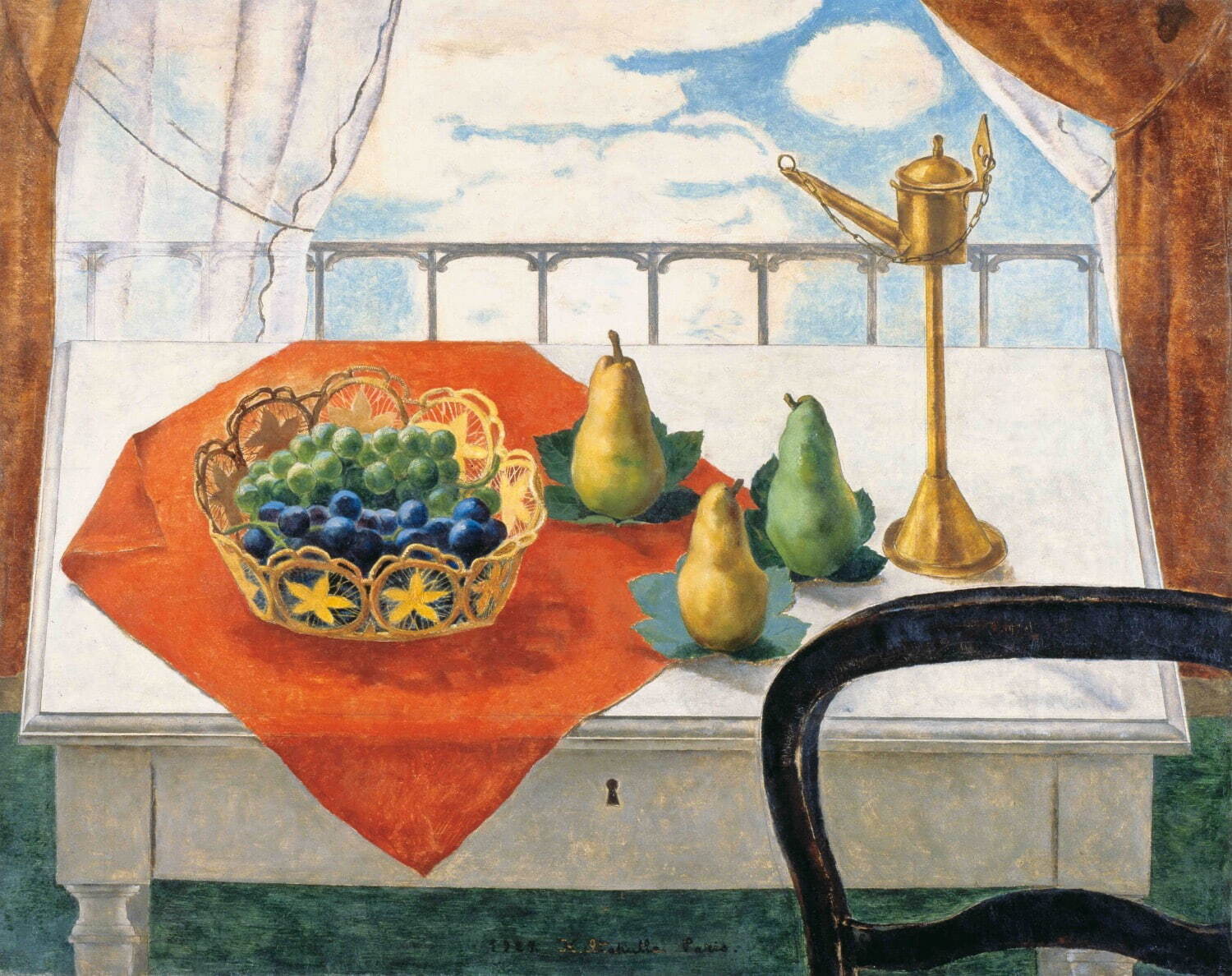 板倉鼎 《雲と秋果》 1927年 油彩、カンヴァス 松戸市教育委員会蔵